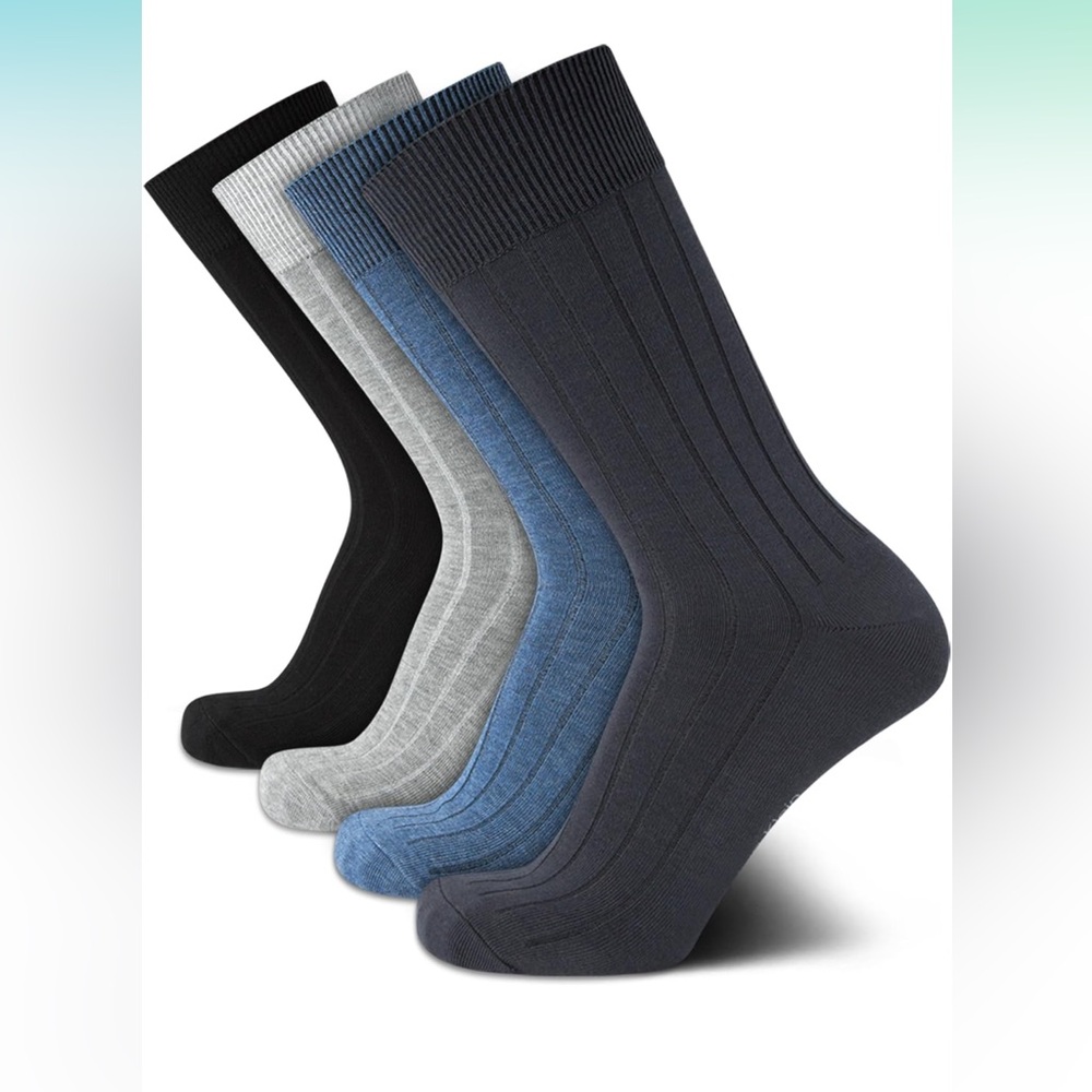 CALVIN KLEIN MENS 4 PAIR PACK COTTON BLEND CREW SOCKS ASSORTED COLORS OS NWT